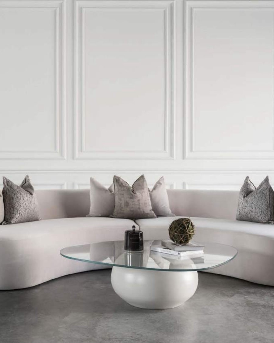 Custom curved sofa made by Al Marjan